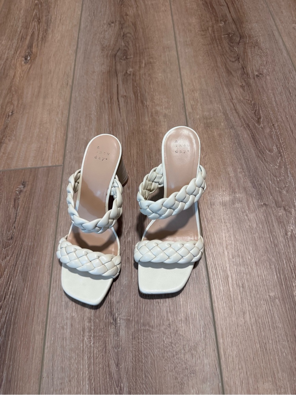 Target A New Day Woven Strap Ivory Women's Heeled Sandals